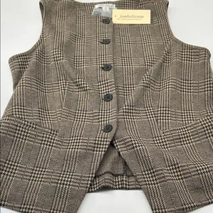 JohnPaulRichard Brown Plaid Blouse Size M thumbnail 13