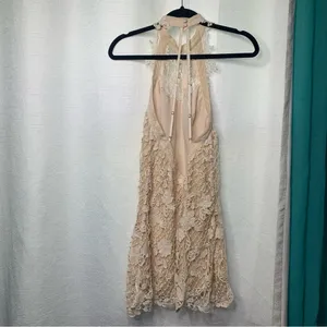 Free People cream‎ lace halter snowdrop trapeze dress size XS bridal shower thumbnail 5