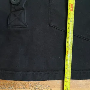Good American Women's Black Cropped Fleece Polo Sweatshirt Top Size 2 /‎ Medium thumbnail 7