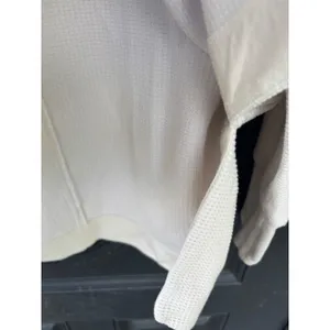 Athleta‎ Cream Waffle Knit Thermal Sweatshirt Thumbholes Size L Raglan Top thumbnail 5