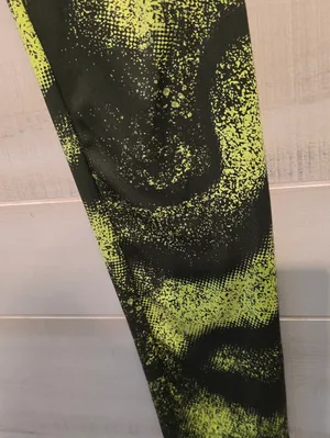 {L} Gymshark Gs Power Regular Legging Moss Green Neon Yellow thumbnail 7
