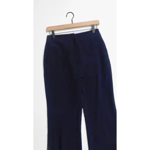 NANUSHKA Tulip Cady‎ Flared Trousers Navy Blue Solid Slit Legs Office Small thumbnail 3