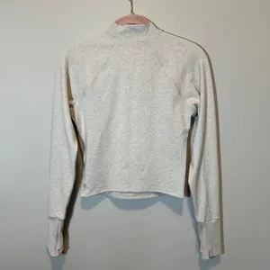 Athleta Softluxe Top Women's Small Gray Mock Neck Raglan Thumbhole thumbnail 9