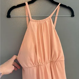 Show Me Your Mumu Light Pink Chiffon Lined Maxi Dress, Low Back thumbnail 2