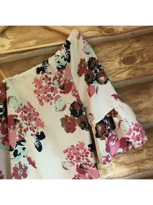 Indulge In Style floral one shoulder bell sleeve Medium dress thumbnail 9