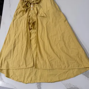 Free People Diggin This Skort High Rise Shorts Midi Skirt Women’s Small Yellow thumbnail 4