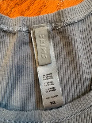 SKIMS Ribbed Crop Tank Top Blue Modal Blend Soft Stretch 3XL thumbnail 2