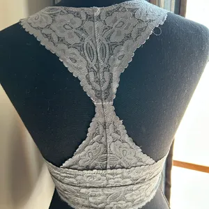 Lace Racerback Bralette Duo in Slate Gray and Nude thumbnail 9