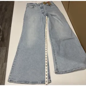 Levis Ribcage Bell Jeans Super High Rise Blue Denim Womens 32 x 32 Flare Retro thumbnail 14