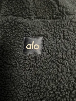 ALO Yoga Navy Blue Sherpa-Lined Pullover Hoodie thumbnail 5