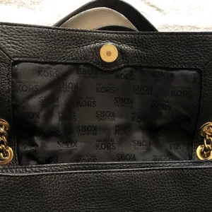 Michael Kors Black Shoulder Bag with Gold Accents thumbnail 8