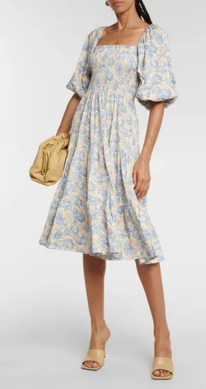 Polo Ralph Lauren Denim & Supply Floral Smocked Midi Dress Cottagecore XS thumbnail 1
