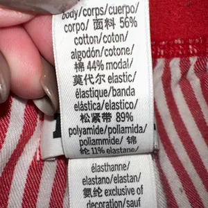 PINK Victoria's Secret Pajama Pants Medium Red White Striped Sleep‎ Lounge thumbnail 3