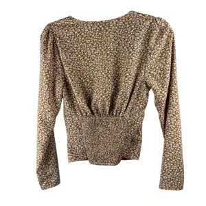 Abercrombie and Fitch Long Sleeve Twist Front Blouse in Light Brown Size‎ Small thumbnail 2