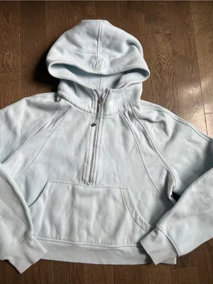 Lululemon Scuba Light Blue Half-Zip Hooded Pullover size M/L thumbnail 1
