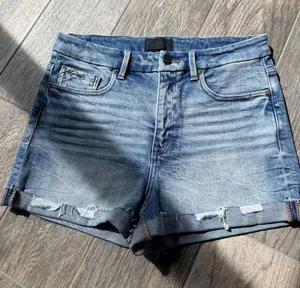 Black Jean Buckle Shorts thumbnail 1