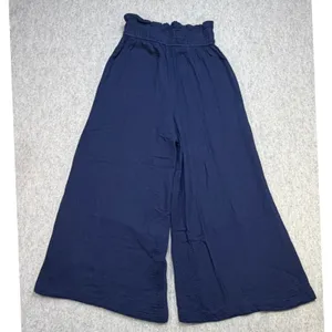Avah Gauze Wide Leg Pants Women S Blue Boho Coastal Grandma Beachy Gauze Ankle thumbnail 2