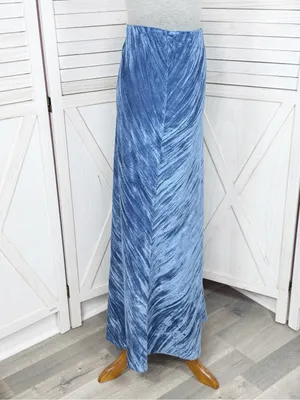 Free‎ People Noa Crushed Velvet Maxi Slip Skirt Royal Blue Small Boho Chic thumbnail 4