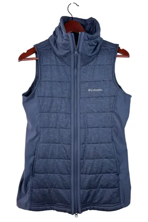 Columbia Place‎ to Place Vest Women Size S Blue Quilted Full Zip Funnel Neck thumbnail 1