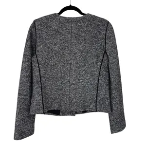NEW LOFT Wool Blend Collarless Blazer in Dark Heather Gray - Size 6 thumbnail 2
