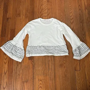 See by Chloe Embroidered Bell Sleeve‎ Boxy Top snow white size Small thumbnail 2
