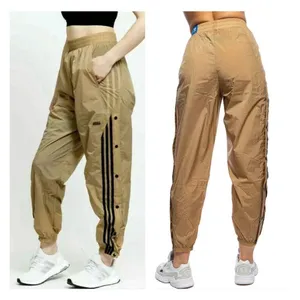 Adidas Originals Track Pants Womens 3X Athletic‎ Nylon Snap Leg Joggers Tan NEW thumbnail 4