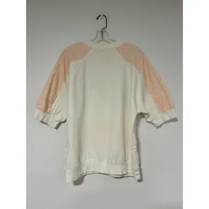 Vintage 80s Striped Sweatshirt Peach White Colorblock Crewneck Stranger Things M thumbnail 4