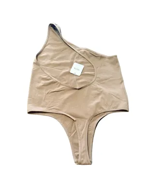 Free People One Shoulder Bodysuit Women's Size M Seamless No Excuse Brown NWT thumbnail 3