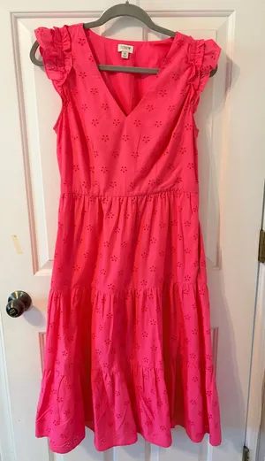 JCrew Pink Eyelet Dress thumbnail 1