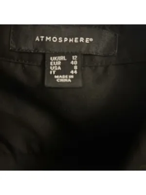 Atmosphere Black Button Up Three Quarter Sleeve Size 8 thumbnail 4