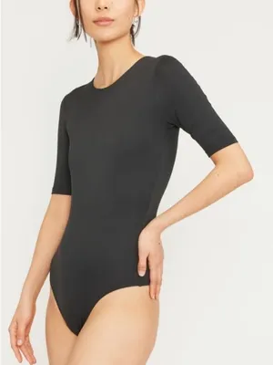 Everlane Black Short Sleeve Crew Bodysuit thumbnail 1