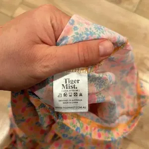 Tiger Mist Orange Floral Back Ruched Mini Dress Sz S thumbnail 6