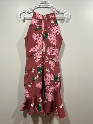 KEEPSAKE the Label Maroon Floral Halter Midi Dress Size XS thumbnail 6