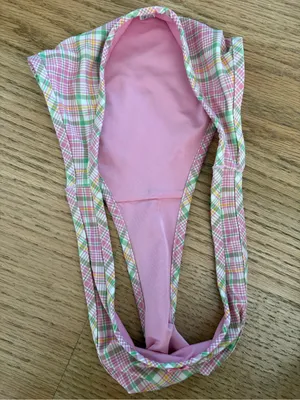 Frankie's Bikinis Pink Plaid Padded Bikini Set thumbnail 3