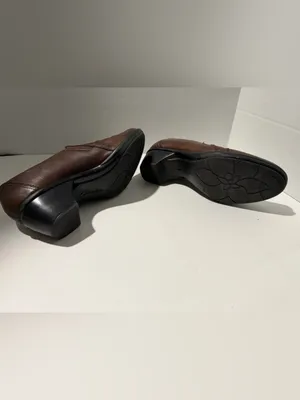 Clarks‎ Dark Brown Leather Slip-On Loafers thumbnail 5