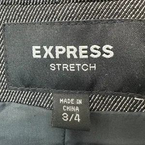 Express Women Tailored 3/4 Button Blazer Jacket Gray Stretch Lined Office Chic thumbnail 4