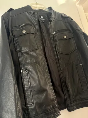 Buckle Black Black Faux Men’s Leather Moto Jacket thumbnail 3