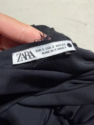 Zara Black Lace Trim long Slip Dress small thumbnail 6