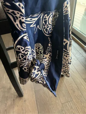 Wet Seal Navy and White Halter Dressy Tank with Decorative Print thumbnail 5