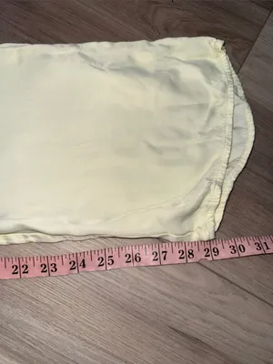 Zara light yellow flowy straight leg pants size XS thumbnail 8