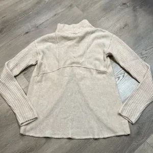 Free People Women's Cascade Cardigan Long Sleeve Solid Sweater Ivory Medium‎ M thumbnail 2