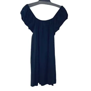 Madewell Womens Linen Blend Button Front Cap Sleeve Margie Mini Dress Black Sz 8 thumbnail 3