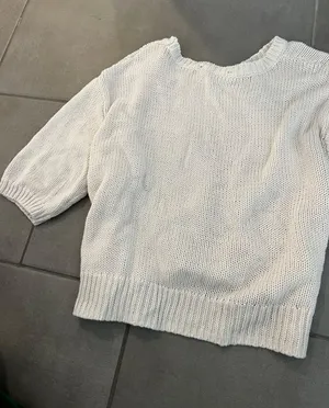 Vintage Short Sleeve Sweater White thumbnail 3