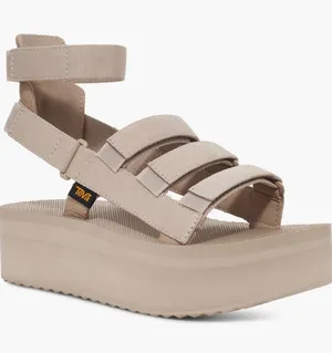 Teva Flatform Mevia Sandal Sand Dune Beige Platform Gladiator 1116810 Womens 9 thumbnail 1