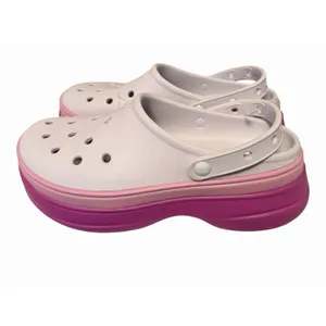 Crocs Classic Stacked Clog Womens 11 Mens 9 White Pink Purple Platform thumbnail 6