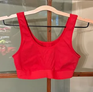Auden Women’s Red Ribbed Sports Bra Medium Lougewear thumbnail 1
