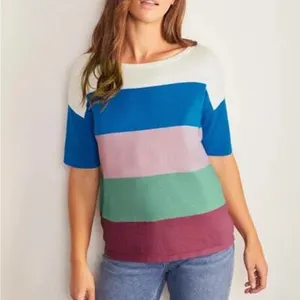 Boden Pink and Green Knit Sweater‎ Top Size 6 thumbnail 3