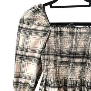 ZARA Smocked Peplum Style Linen Crop Top Sz Small‎ thumbnail 4