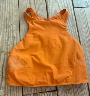 Lululemon Orange High-Neck Sports Bra Size 6 thumbnail 1