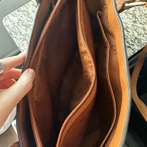 Tory Burch Cognac Leather Tote with Gold Logo thumbnail 5